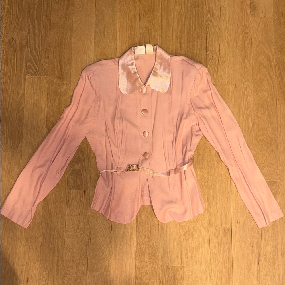 Gantos Light Pink Women's Blazer with Belt